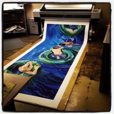 12.5 foot wide Nancy Lamb fine art canvas print for the Moncrief Cancer Institute.