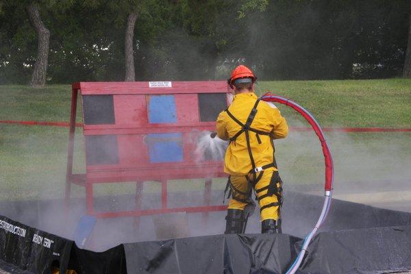 40,000 PSI & 50,000 PSI coating removal demo at WJTA conference.