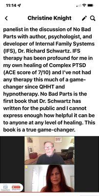 Online interview with founder of Internal Family Systems Richard Schwartz PhD