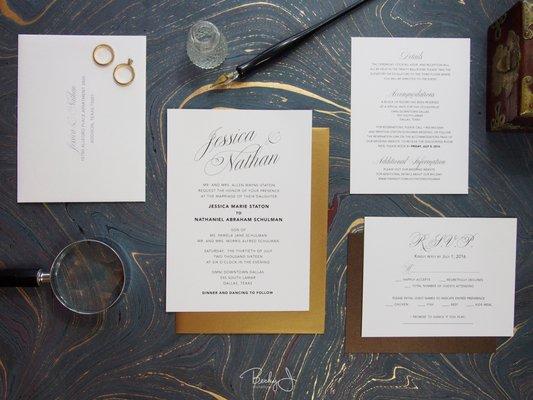 Classic wedding invitation suite