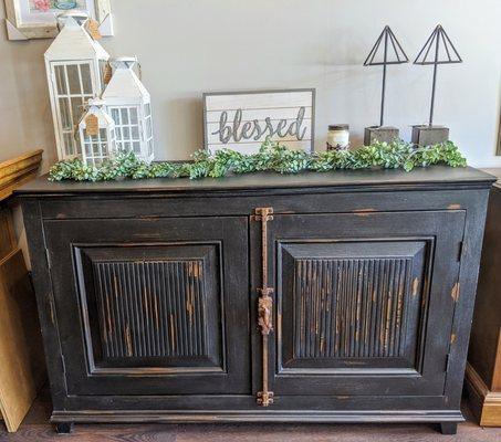 Arhaus black distressed buffet