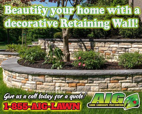 Looking for a new look add a retaining wall.