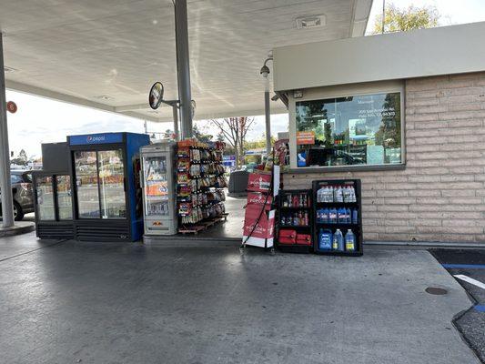 Gas station attendant area