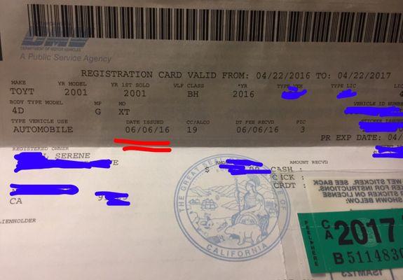 Ugh!! After numerous calls, they finally sent me the registration 10 months after I purchased the vehicle & it expires in 4 days. THANKS.