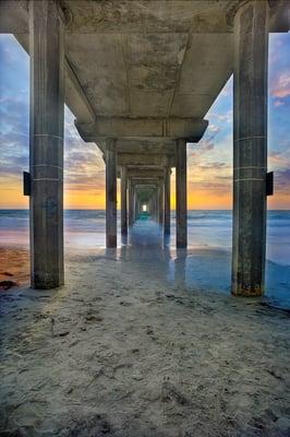 Under Scripps Pier art print