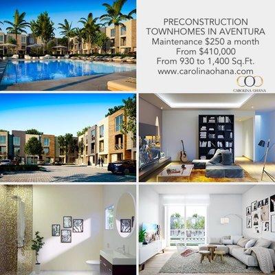 Aventuta Townhomes for sale Precostruction.