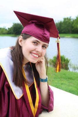 Cap and gown senior graduation portrait