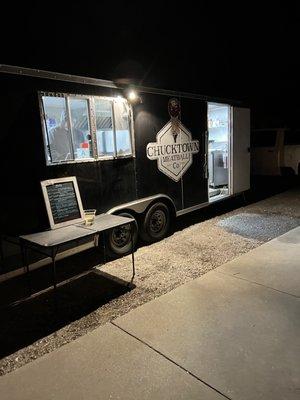 Good truck at night at Estuary Bean and Barley