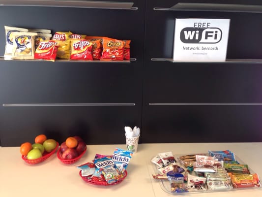 Snacks in the waiting area