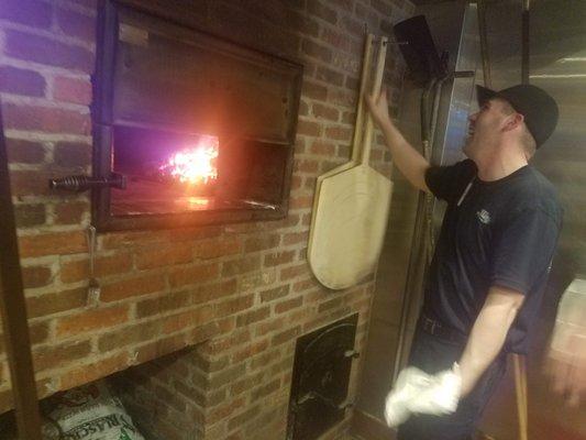 Happy pizza maker! That oven though!