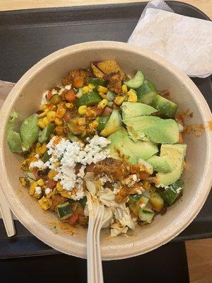 Harissa avocado bowl. Too much goodness to name.