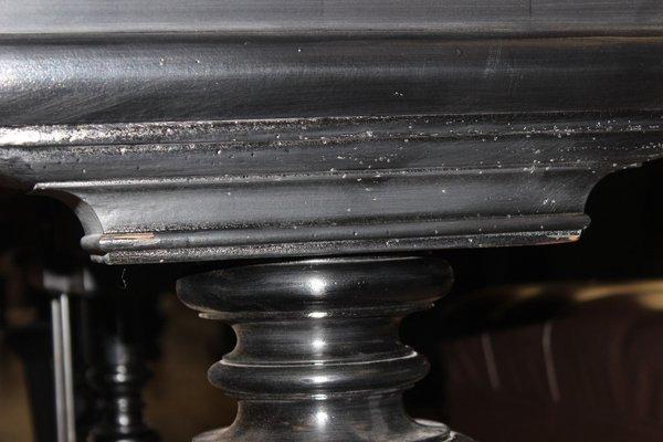 Wormholes on Bechstein after being finished.