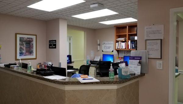 Reception desk at Astoria Foot and Ankle Surgery.