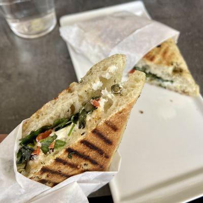 Goat Cheese & Peppers Panini / Fresh. Goat cheese wasn't too gamy as I thought it'd be. / $8.76 (including tax)