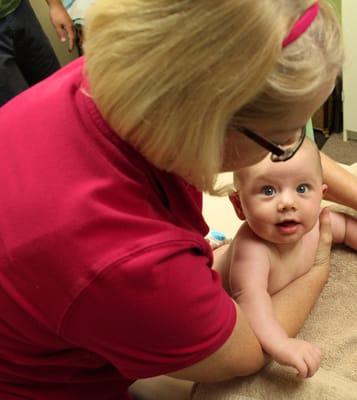 Infants love massage.  Learn how to massage & put lotion on your baby without harming their delicate lymphatic system. (Mothers Permission)