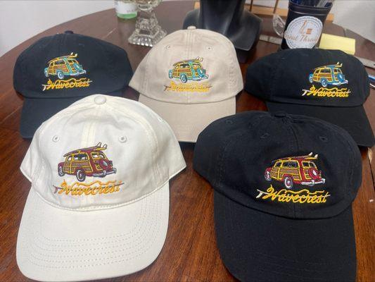 We digitize logos just like we did with these Wavecrest Woodie hats!