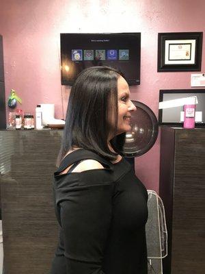 Defrizzing Brazilian blowout treatment