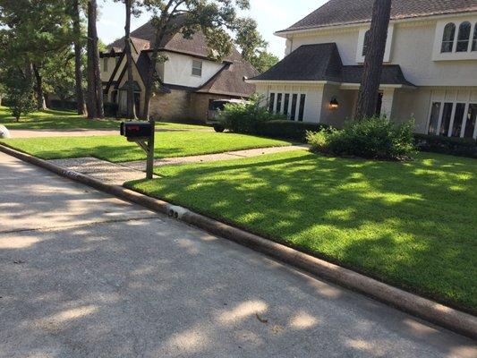 Residential lawn service here in Houston, cypress and memorial. We're good at our job don't fight the heat just call us Harmonylandscape.biz