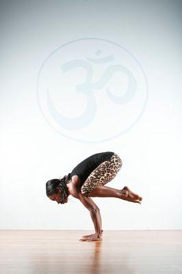 Delisa staying strong and focused in crow pose. Always lifting up to become a better version.