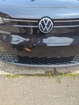 Paint Scratched and perforated by the dealer installing a plate