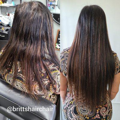 Before and After tape in extensions 22"