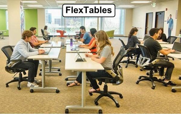 FlexTables are a perfect entry level workspace for any startup or entrepreneur. Your own table and chair to work at all day.