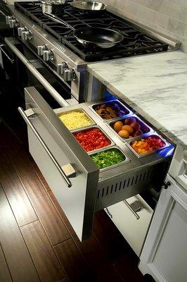 Custom Chef Stainless Steel Refrigerator Drawer