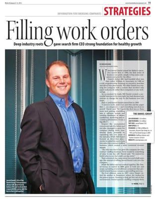 Jarrod Daniel in the news for Filling Work Orders