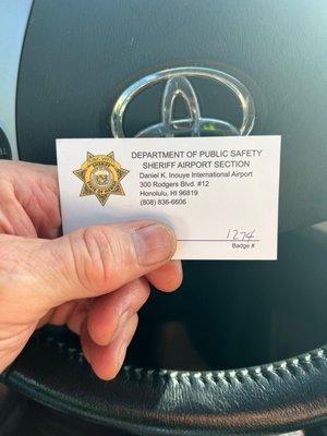 Lost ID - long 3-Day weekend did me in! Lol! Friendly Sheriff quick response to my need to file a report.