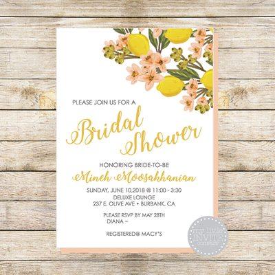 Bridal shower invitations.