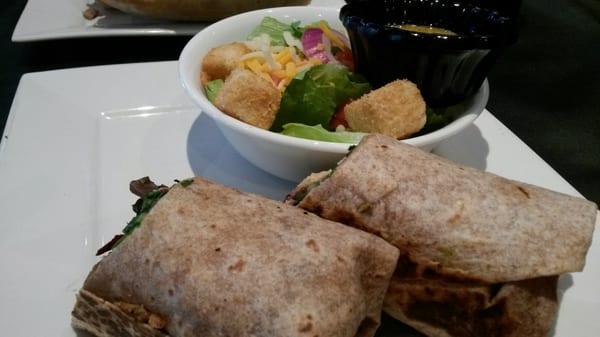 Salmon wrap with side salad-$8.99