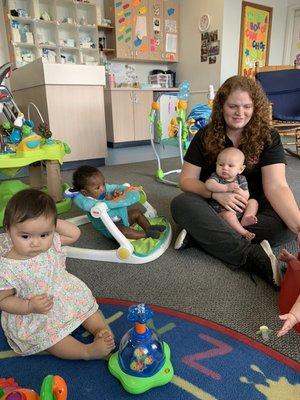 Infant room having story time