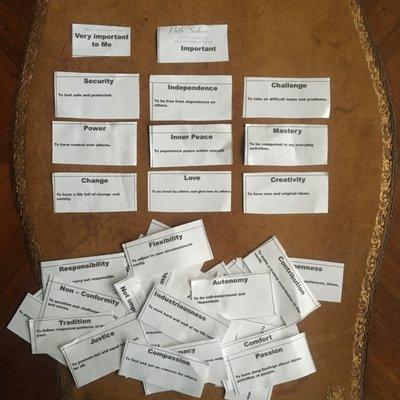 Path Seekers Value sort exercise