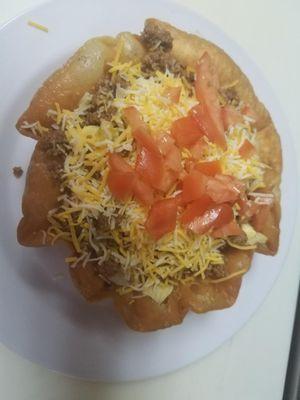 Taco salad, made with an edible shell