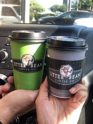 Mexican chocolate mocha and jumpin Jitter Java