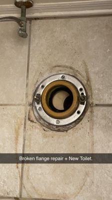 Broken toilet flange