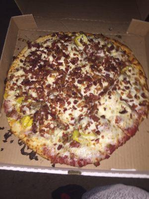 Bacon pepperoni sausage banana peppers