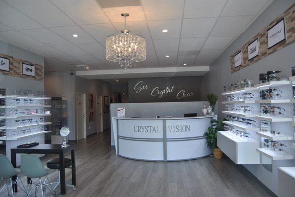 New Crystal Vision Optometry location! Designed by Dr. Adhikari and open for business!