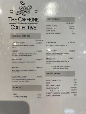 Menu (with a glare )