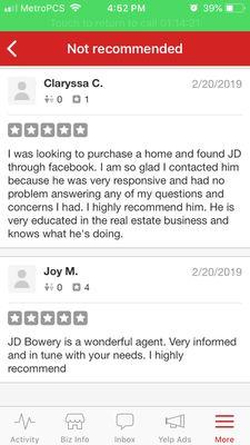 Client reviews