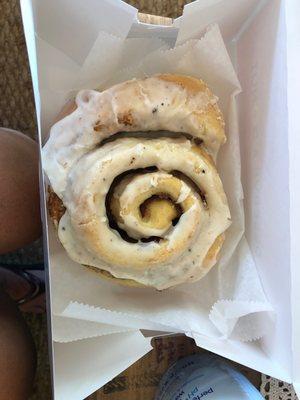 Cinnamon roll is huge!   Delicious!