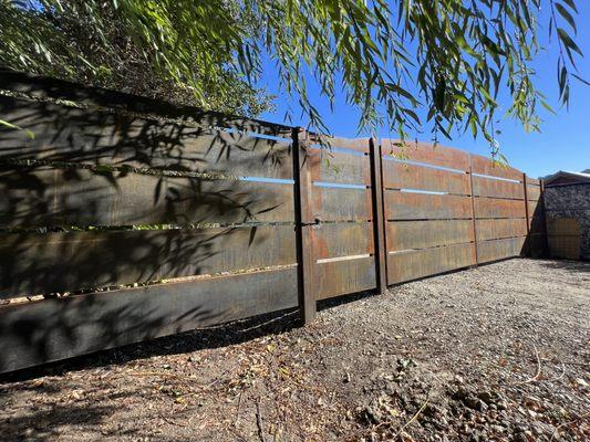 Corten steel gate installed in Moraga