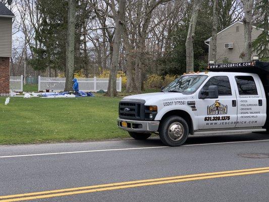 4 ft picket fence being installed