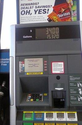 My wal-mart credit card at the pump