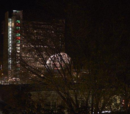 The view from the parking garage is good for alternative photos of city hall.