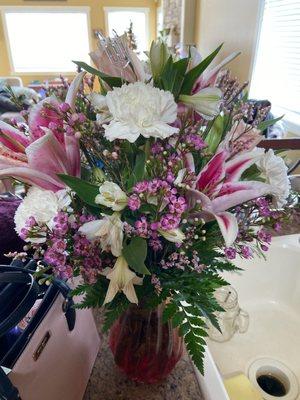 Gorgeous arrangement for my wonderful daughter-in-law.