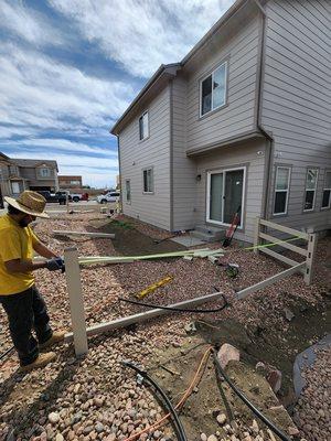 Vinyl fence installation process