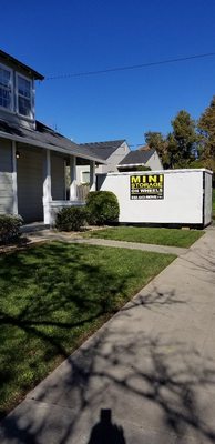 Our container is 8'wide by 16' long . Double doors at one end.