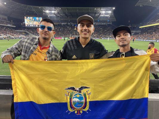 The three coaches at BMO stadium watching LAFC vs LA Galaxy!