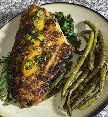 Blackened Catfish with Green Beans